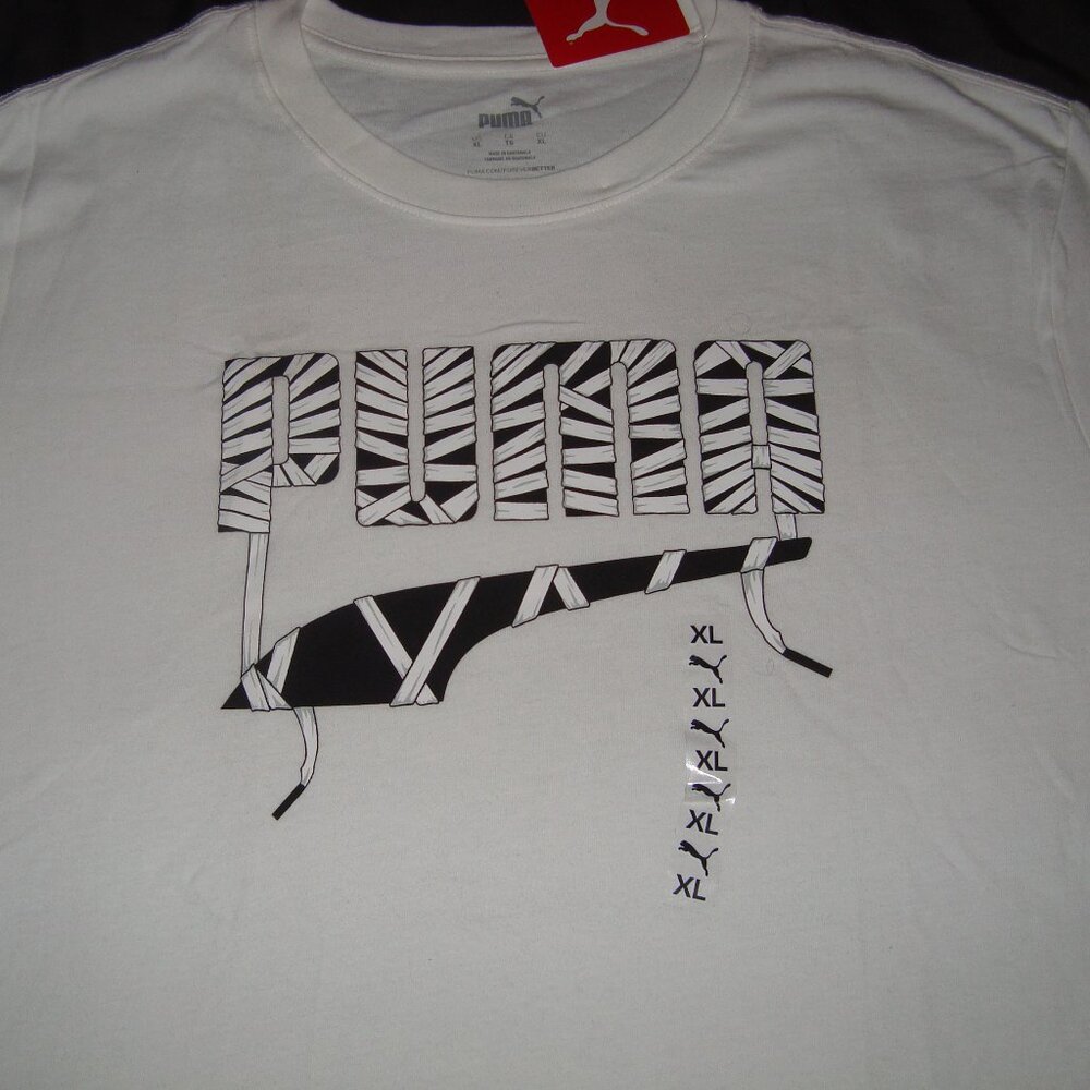 NEW PUMA Men's Lace Graphic Tee Shirt Sz. XL White NWT